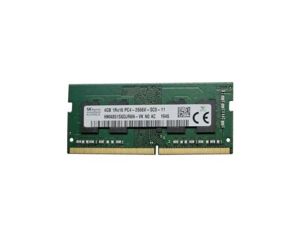 HMA851S6DJR6N-VKN0-AC Hynix 4GB PC4-21300 DDR4-2666MHz non-ECC Unbuffered CL19 SoDIMM 1.2V Single-Rank Memory Module