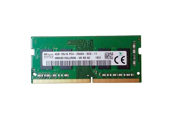 HMA851S6JJR6N-VKN0-AC Hynix 4GB PC4-21300 DDR4-2666MHz non-ECC Unbuffered CL19 SoDIMM 1.2V Single-Rank Memory Module