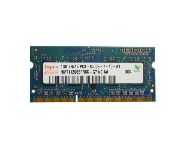 HMT112S6BFR6C-G7N0-AA Hynix 1GB PC3-8500 DDR3-1066MHz non-ECC Unbuffered CL7 SoDIMM Dual-Rank Memory Module