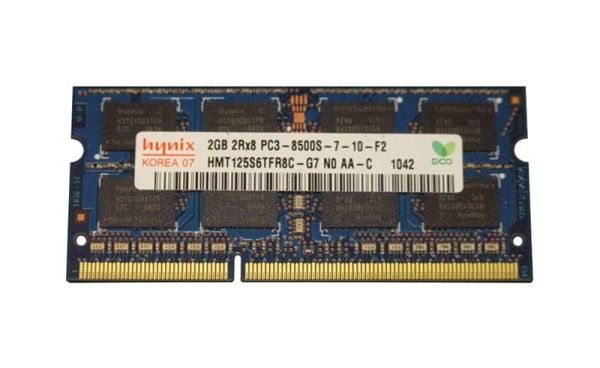 HMT125S6TFR8C-G7N0-AA-C Hynix 2GB PC3-8500 DDR3-1066MHz non-ECC Unbuffered CL7 SoDIMM Dual-Rank Memory Module