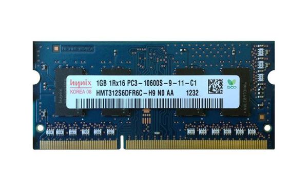 HMT312S6DFR6C-H9N0-AA Hynix 1GB PC3-10600 DDR3-1333MHz non-ECC Unbuffered CL9 SoDIMM Single-Rank Memory Module