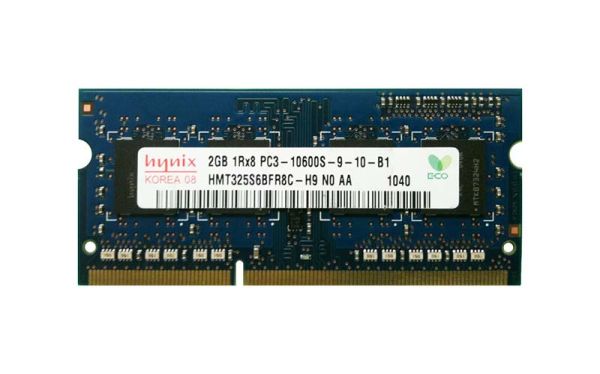 HMT325S6BFR8C-H9N0-AA Hynix 2GB PC3-10600 DDR3-1333MHz non-ECC Unbuffered CL9 SoDIMM Single-Rank Memory Module