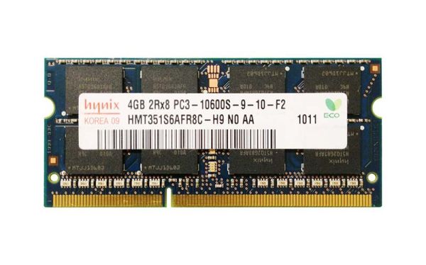 HMT351S6AFR8C-H9N0-AA Hynix 4GB PC3-10600 DDR3-1333MHz non-ECC Unbuffered CL9 SoDIMM Dual-Rank Memory Module