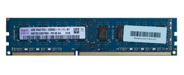 HMT351U6CFR8C-PB Hynix 4GB DDR3-1600MHz PC3-12800 non-ECC Unbuffered CL11 240-Pin DIMM Dual Rank Memory Module