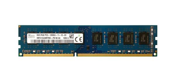 HMT41GU6MFR8C-PBN0-AA Hynix 8GB PC3-12800 DDR3-1600MHz non-ECC Unbuffered CL11 UDIMM Dual-Rank Memory Module