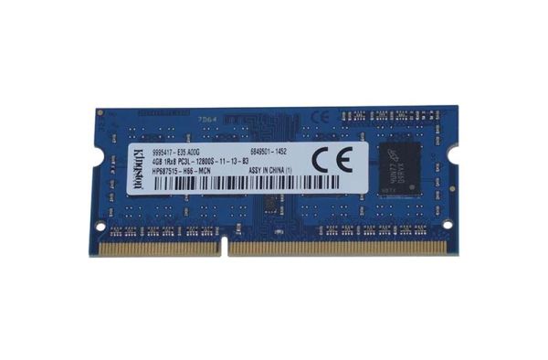 HP687515-H66-MCN Kingston Technology 4GB PC3-12800 DDR3-1600MHz non-ECC Unbuffered CL11 SoDIMM 1.35V Single-Rank Memory Module