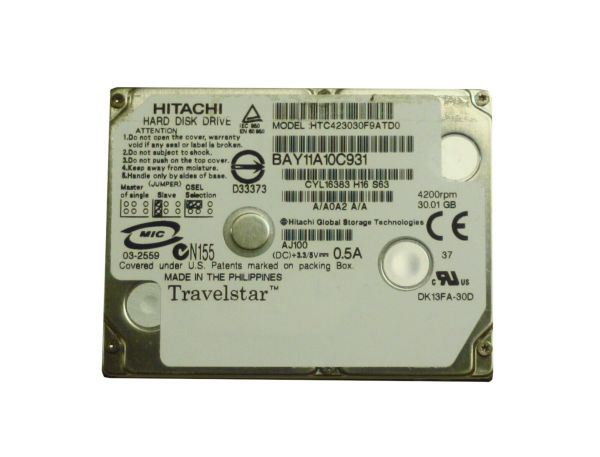 HTC423030F9ATD0 Hitachi Travelstar 30GB 4200RPM ATA-100 2MB Cache 1.8-inch Hard Disk Drive