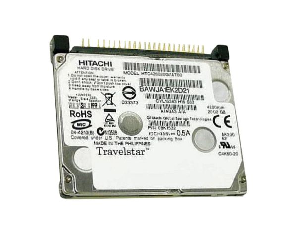 HTC426020G7AT00 Hitachi Travelstar C4K60 20GB 4200RPM ATA-100 2MB Cache 1.8-inch Hard Disk Drive