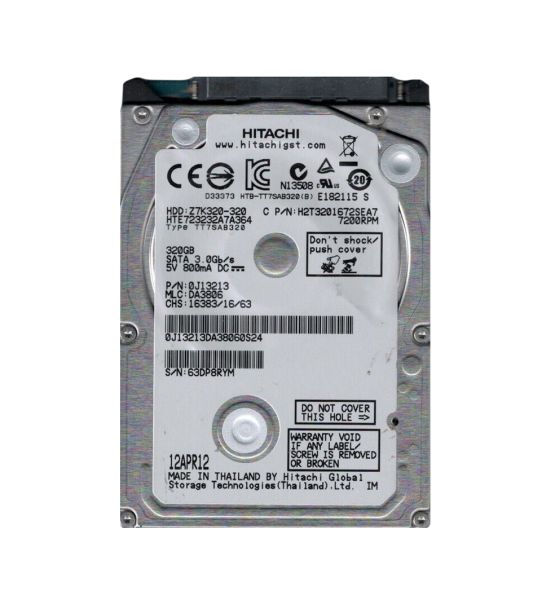 HTE723232A7A364 Hitachi Travelstar Z7K320 320GB 7200RPM SATA 3GB/s 16MB Cache 2.5-inch Hard Disk Drive