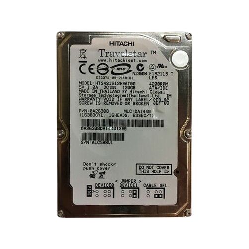 HTS421212H9AT00 Hitachi Travelstar 4K120 120GB 4200RPM ATA-100 8MB Cache 2.5-inch Hard Disk Drive