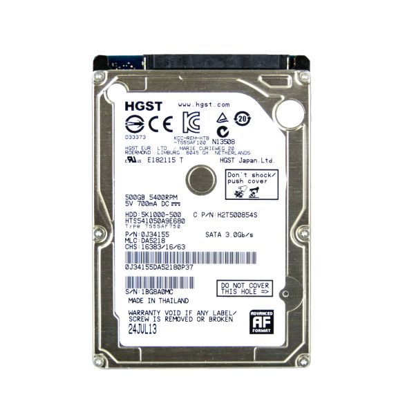 HTS541050A9E680 Hitachi Travelstar 5K1000 500GB 5400RPM SATA 6GB/s 8MB Cache 2.5-inch Hard Disk Drive