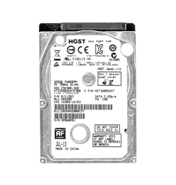 HTS545032A7E380 Hitachi Travelstar Z5K500 320GB 5400RPM SATA 3GB/s 8MB Cache 2.5-inch Hard Disk Drive