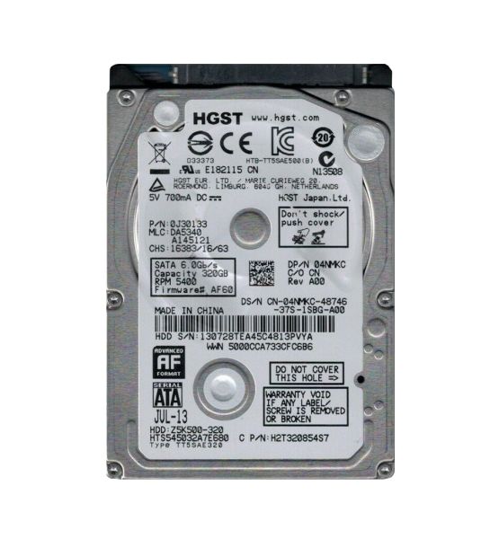 HTS545032A7E680 Hitachi Travelstar Z5K500 320GB 5400RPM SATA 6GB/s 8MB Cache 2.5-inch Hard Disk Drive