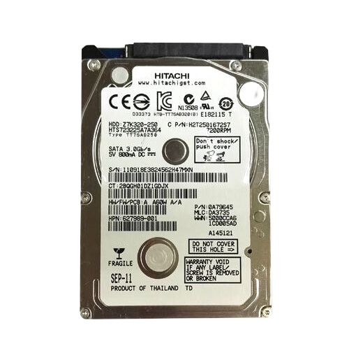 HTS723225A7A364 Hitachi Travelstar Z7K320 250GB 7200RPM SATA 3GB/s 16MB Cache 2.5-inch Hard Disk Drive