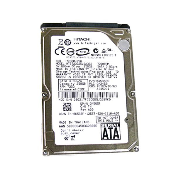HTS723225L9A362 Hitachi Travelstar 7K320 250GB 7200RPM SATA 3Gb/s 8MB Cache 2.5-inch Hard Drive