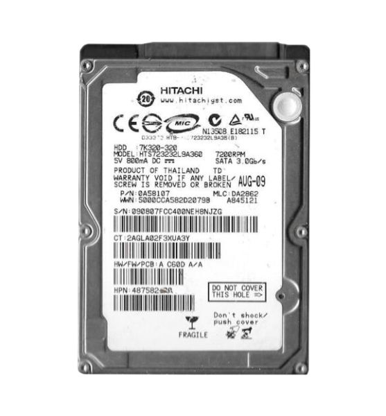 HTS723232L9A360 Hitachi Travelstar 7K320 320GB 7200RPM SATA 3GB/s 16MB Cache 2.5-inch Hard Disk Drive