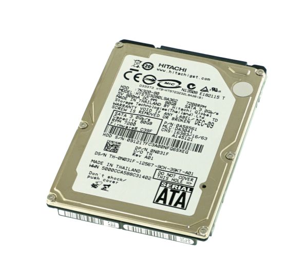HTS723280L9A362 Hitachi Travelstar 7K320 80GB 7200RPM SATA 3Gb/s 16MB Cache 2.5-inch Hard Drive