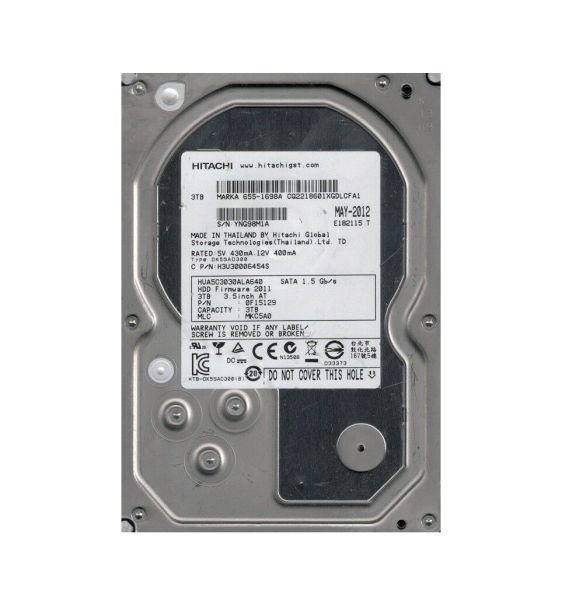 HUA5C3030ALA640 Hitachi Ultrastar 5K3000 3TB 5400RPM SATA 6GB/s 64MB Cache 3.5-inch Hard Disk Drive