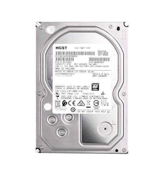 HUS726060ALE614 Hitachi Ultrastar 7K6000 6TB 7200RPM SATA 6GB/s 128MB Cache (SE) 3.5-inch Hard Disk Drive