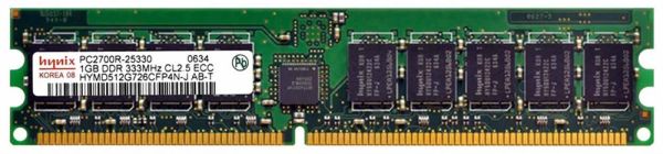 HYMD512G726CFP4N-J Hynix 1GB DDR-333MHz PC2700 ECC Registered CL2 184-Pin DIMM 2.5V Memory Module