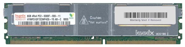 HYMP31GF72CMP4D5-Y5 Hynix 8GB DDR2-667MHz PC2-5300 Fully Buffered CL5 240-Pin DIMM 1.8V Quad Rank Memory Module