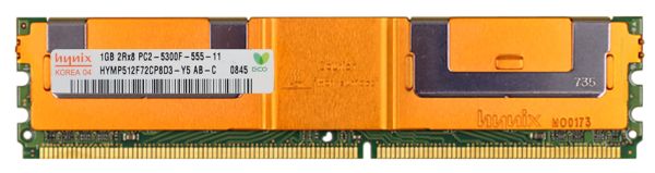 HYMP512F72CP8D3-Y5 Hynix 1GB DDR2-667MHz PC2-5300 Fully Buffered CL5 240-Pin DIMM 1.8V Dual Rank Memory Module