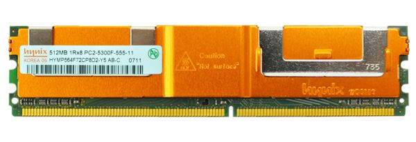 HYMP564F72CP8D2-Y5 Hynix 512MB DDR2-667MHz PC2-5300 Fully Buffered CL5 240-Pin DIMM 1.8V Memory Module