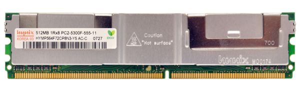 HYMP564F72CP8N3-Y5 Hynix 512MB DDR2-667MHz PC2-5300 Fully Buffered CL5 240-Pin DIMM 1.8V Memory Module