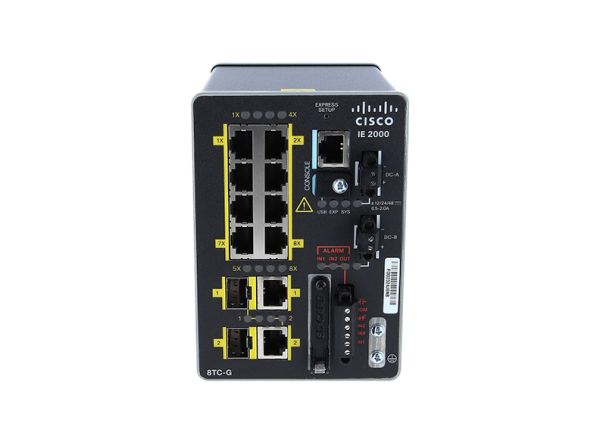 IE-2000-8TC-G-B Cisco 8-Ports 10/100Base-T 2-Ports Gigabit Ethernet Layer-2 Twisted Pair Manageable Rail-mountable Industrial Switch