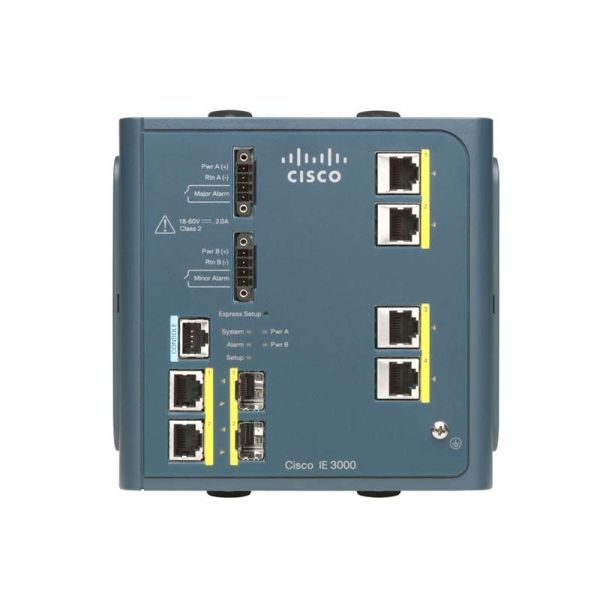 IE-3000-4TC-E-RF Cisco Industrial Ethernet 3000 Series 4 x Ports 10/100/1000Base-T + 2 x Combo Gigabit SFP Layer 2 Managed Gigabit Ethernet Network Switch
