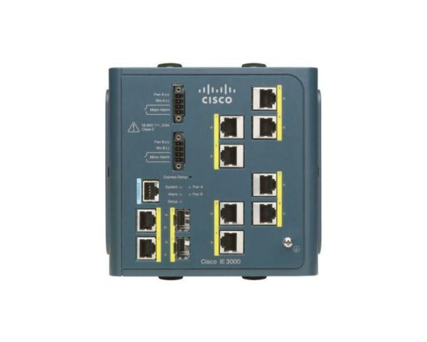 IE-3000-8TC-E Cisco Industrial Ethernet 3000 Series RJ-45 8 x Ports 10/100Base-TX + 2 x combo Gigabit SFP Layer 2 managed DIN rail mountable Fast Ethernet Switch
