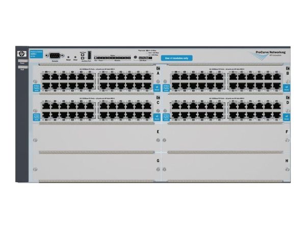 J8775B#ABA HP ProCurve 4200 vale Series 4208vl-96G 96 x RJ-45 Ports 10/100Base-TX + 4 x Open Module Slots Layer 2 Managed 5U Rack-mountable Modular Fast Ethernet Network Switch Chassis