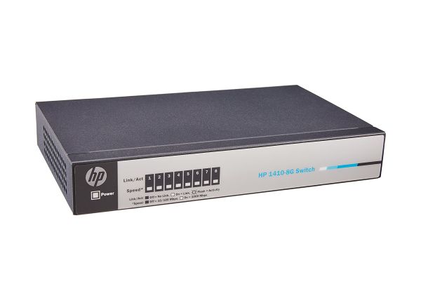 J9559-60001 HP OfficeConnect 1410 Series 1410-8G 8 x RJ-45 Ports 10/100/1000Base-T Layer 2 Unmanaged Rack-mountable Gigabit Ethernet Network Switch