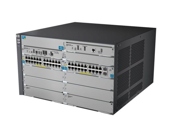J9638AR#ABA HP E8200 zl Series E8206-44G-PoE+ v2 zl 44 x Ports 1000Base-T PoE+ + 2 x Ports SFP+ + 4 x Open Module Slots Rack-mountable Layer 3 Managed Network Switch Chassis