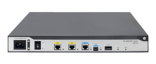JG875A#ABA HP FlexNetwork MSR1002-4 4 x LAN Ports 10/100/1000Base-T RJ-45 1U Rack-mountable Gigabit Ethernet AC Router