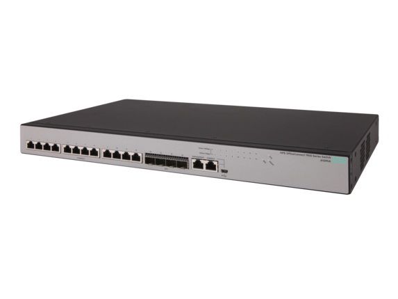JH295A HPE OfficeConnect 1950 12XGT 12 x Ports 10GBase-T + 4 x Ports SFP+ 1U Rack-mountable Layer 3 Managed Gigabit Ethernet Network Switch