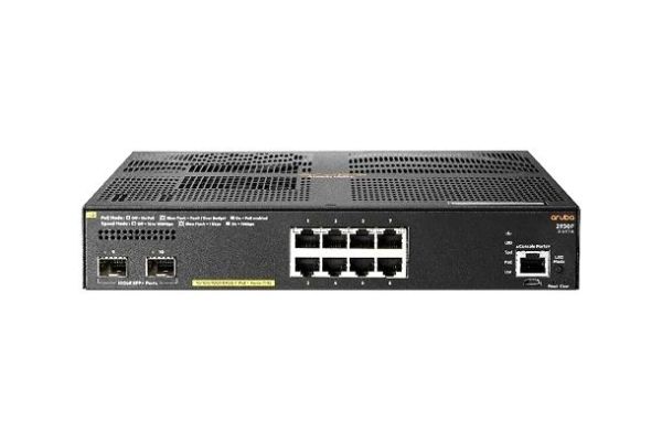 JL692A HP Aruba 2930F 8G PoE+ 8 x RJ-45 Ports PoE+ 10/100/1000Base-T + 2 x SFP+ Ports Layer 3 Managed Rack-mountable Gigabit Ethernet Network Switch