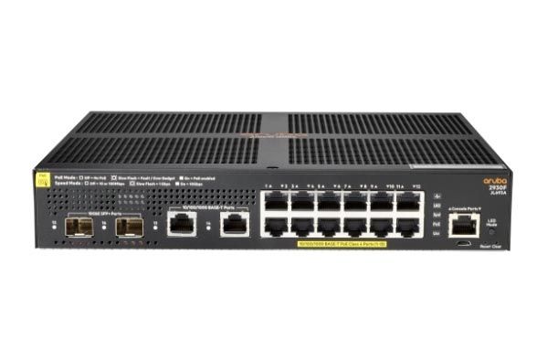 JL693A#ABA HP Aruba 2930F 12G 12-Ports PoE+ Layer 3 Managed Gigabit Ethernet Switch with 2 x 1/10Gbps SFP+ Ports