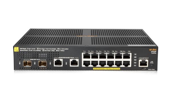 JL693A HP Aruba 2930F 12G 12-Ports PoE+ Layer 3 Managed Gigabit Ethernet Switch with 2 x 1/10Gbps SFP+ Ports