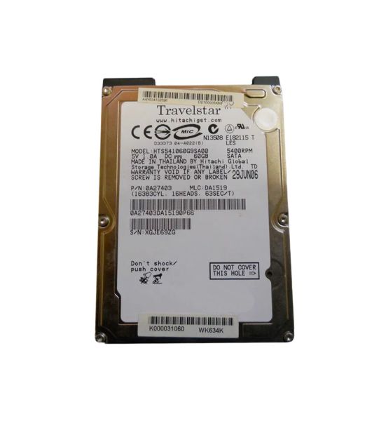 K000031060 Toshiba 60GB 5400RPM SATA 1.5GB/s 8MB Cache 2.5-inch Hard Disk Drive