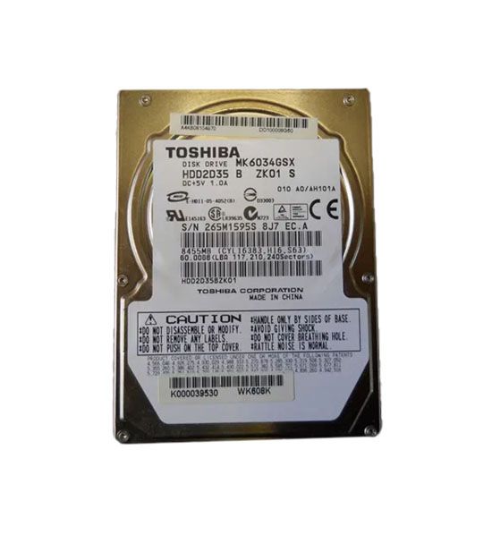 K000039530 Toshiba 60GB 5400RPM SATA 1.5GB/s 8MB Cache 2.5-inch Hard Disk Drive