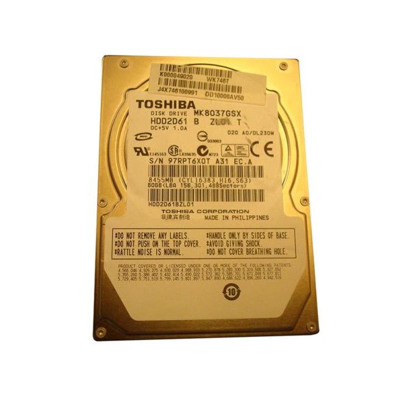 K000049020 Toshiba 80GB 5400RPM SATA 9.5mm 2.5-Inch Laptop Hard Drive