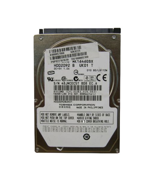 K000057860 Toshiba 160GB 5400RPM SATA 3GB/s 2.5-inch Hard Disk Drive