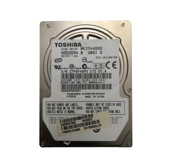 K000057920 Toshiba 200GB 5400RPM SATA 1.5GB/s 2.5-inch Hard Disk Drive
