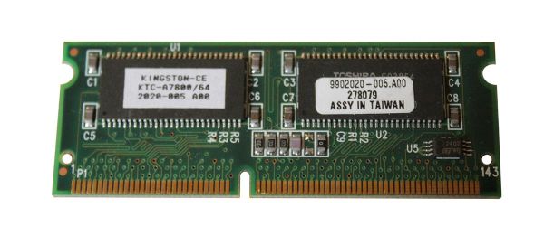 KTC-A7800/64 Kingston Technology 64MB PC66 66MHz non-ECC Unbuffered CL2 144-Pin SoDimm 3.3V Memory Module
