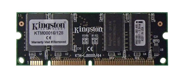 KTM00016/128 Kingston 128MB PC66 66MHz non-ECC Unbuffered CL2 100-Pin DIMM 3.3V Memory Module