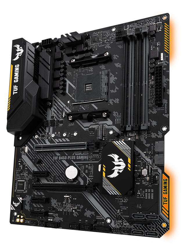 TUF B450-PLUS GAMING Asus Socket AM4 AMD B450 Chipset ATX System Board (Motherboard) Supports Ryzen/Athlon DDR4 4x DIMM