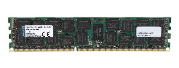 KVR18R13D4/16KF Kingston Technology 16GB DDR3-1866MHz PC3-14900 ECC Registered CL13 240-Pin DIMM 1.35V Low Voltage Dual Rank Memory Module