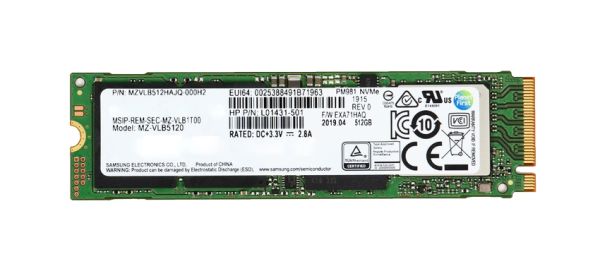 L01431-501 HP 512GB Multi Level Cell PCI Express NVMe 3.0 x4 M.2 2280 Solid State Drive
