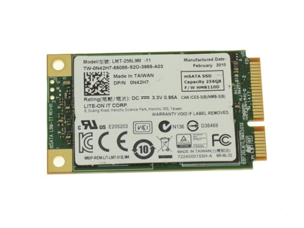 LMT-256L9M Lite On 256GB SATA 6Gb/s mSATA Solid State Drive